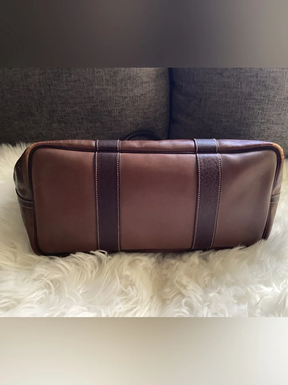 HERMES Amazonia Brown Buffalo Leather Garden Party MM Tote Bag